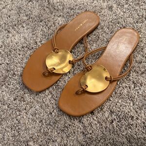 Brown Sandals with Gold Accent